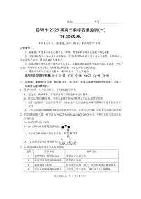 湖南省岳阳市2025届高三上学期高考教学质量监测（一）化学试题及答案