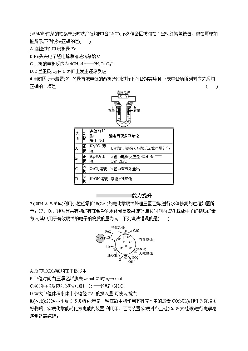 2025届高考一轮复习专项练习 化学规范练19 电解池 金属的腐蚀与防护 Word版含解析第2页