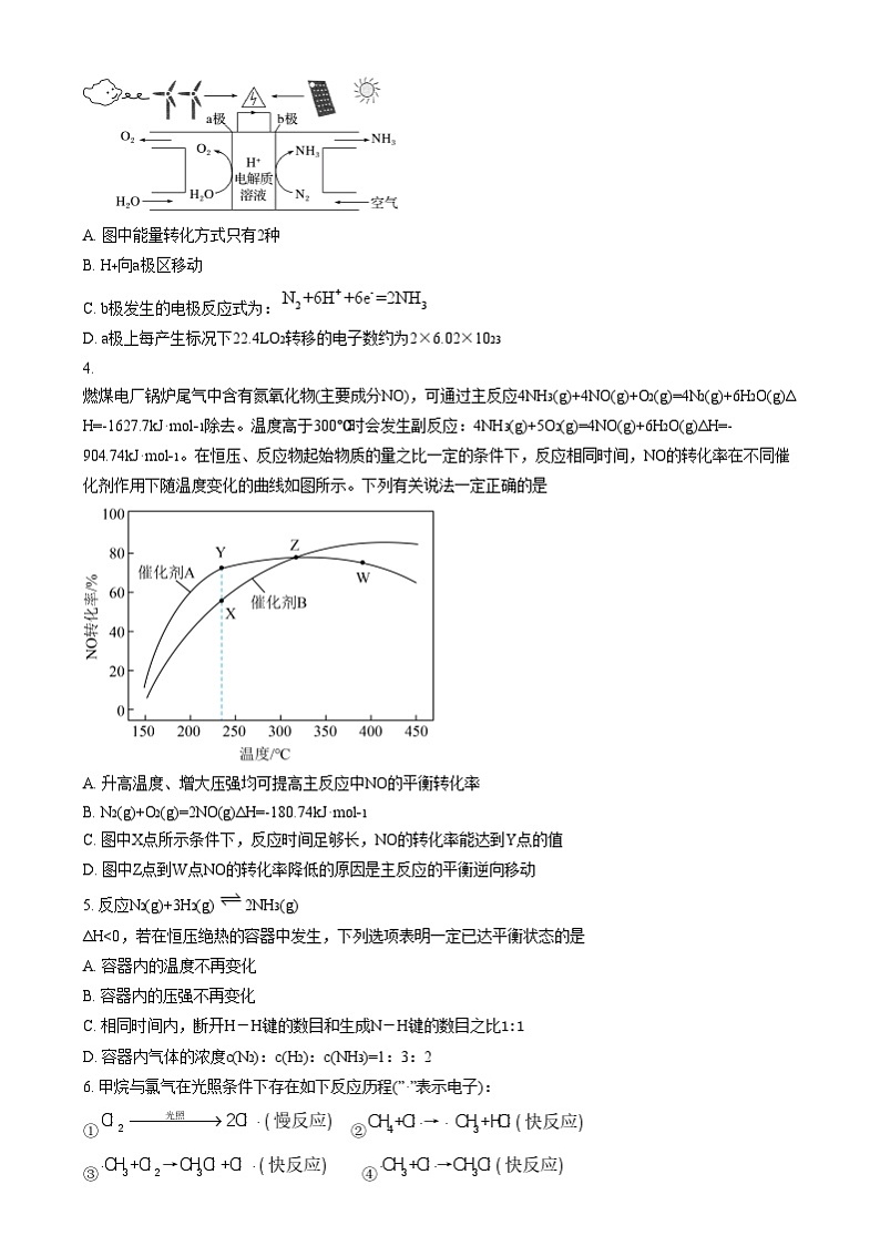 安徽省阜阳市第一中学2024-2025学年高二上学期期中考试 化学试题 Word版无答案第2页
