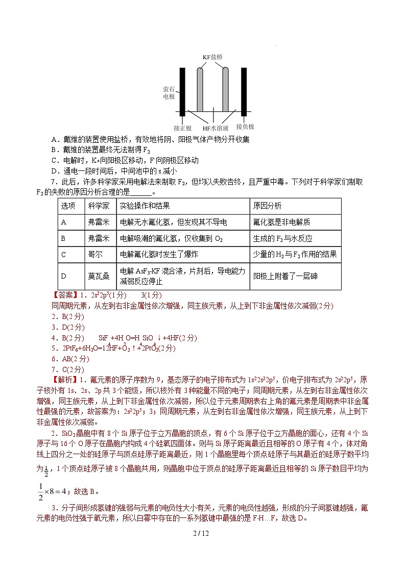 【开学摸底考】2024-2025学年春季期高三下学期化学(上海卷)(全解全析)第2页