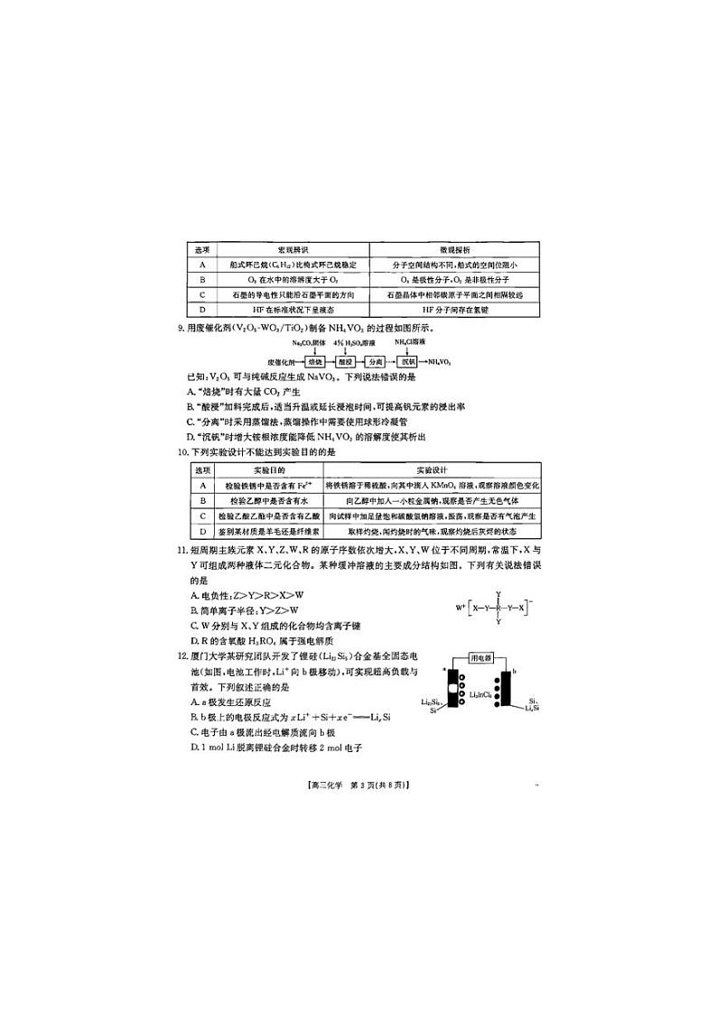 辽宁省县域重点高中协作体2025届高三上学期期末考试 化学 PDF版含答案第3页