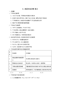 高中化学人教版 (2019)必修 第二册第一节 硫及其化合物课时练习
