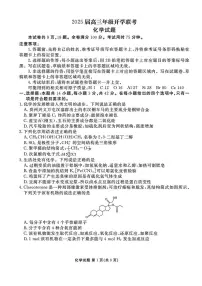 2025山西省衡水金卷高三下学期2月开学联考试题化学PDF版含解析