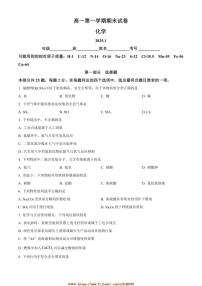 2024～2025学年北京市清华附中高一上期末化学试卷(含答案)