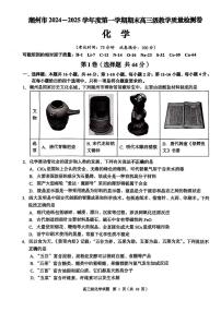 广东省潮州市2024-2025学年高三上学期期末教学质量检测+化学试题