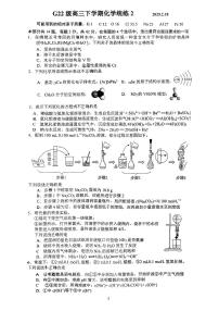 2025北京清华附中高三（下）统练二月考化学试卷   有答案