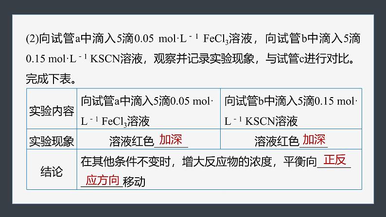 第二章 第四节 实验活动1 探究影响化学平衡移动的因素(教师用书独具)第5页