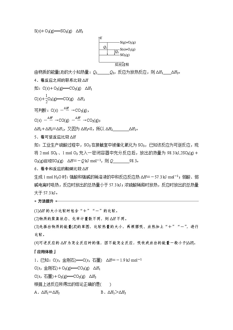第一章 第二节 第2课时 ΔH的大小比较及热化学方程式的再书写(学习笔记)第2页
