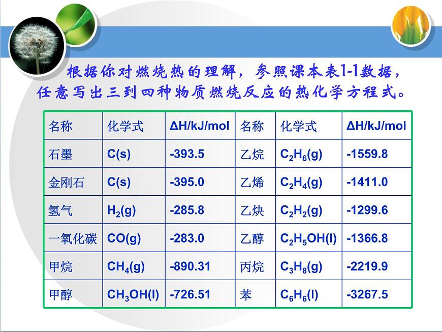 人教版 (新課標(biāo))高中化學(xué)選修4 1-2《燃燒熱__能源》課件第5頁
