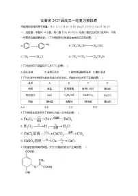 安徽省2025届高三一轮复习模拟卷化学试卷(解析版)