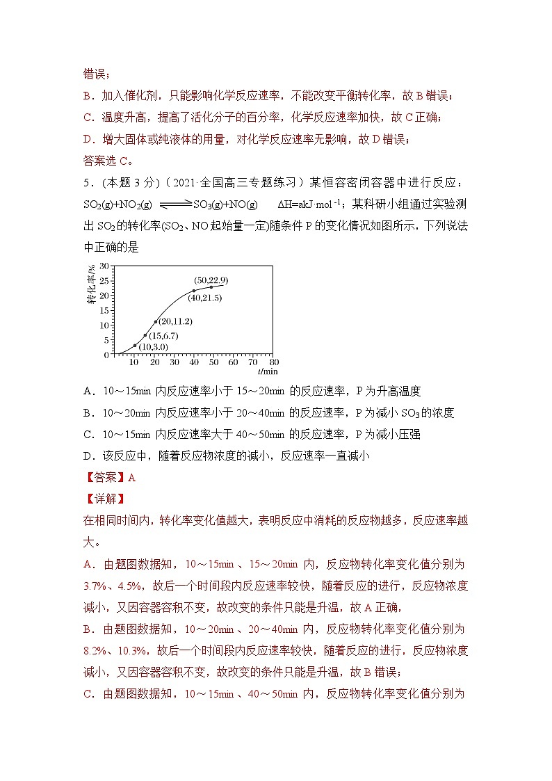 蘇教版高中化學(xué)選擇性必修3《專題2 化學(xué)反應(yīng)速率與化學(xué)平衡》單元測(cè)試(培優(yōu)提升)第3頁