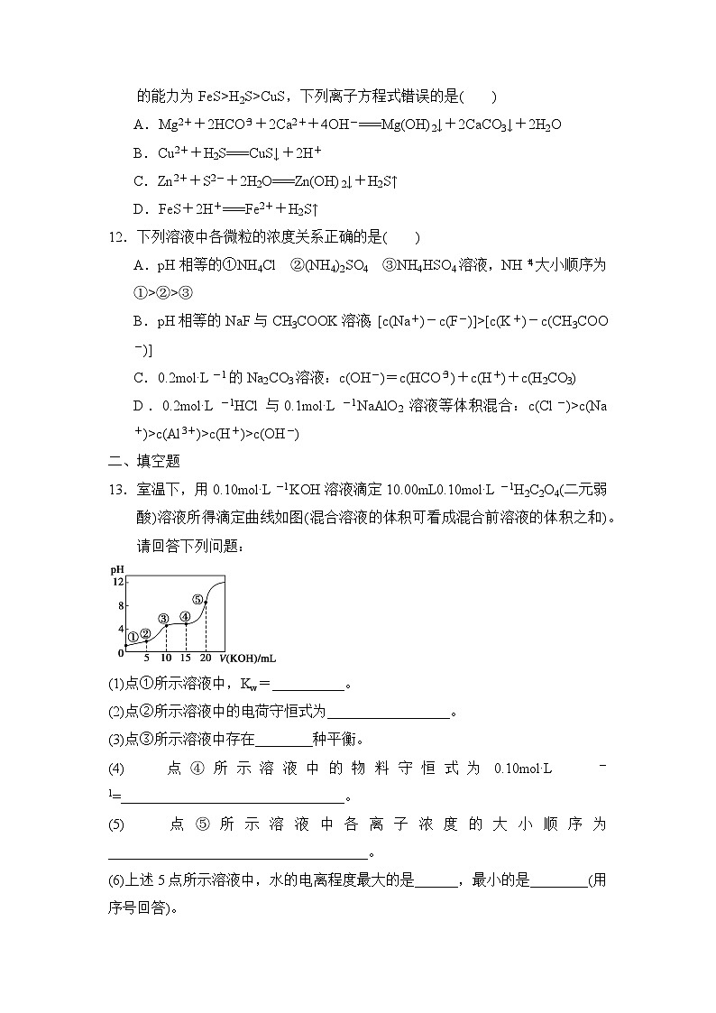 蘇教版高中化學(xué)選擇性必修3《專題3 溶液中的離子反應(yīng) 綜合評(píng)價(jià)(2)》單元檢測(cè)第3頁(yè)