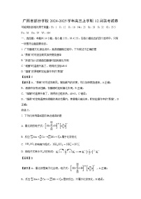 广西省部分学校2024-2025学年高三(上)12月联考化学试卷（解析版）