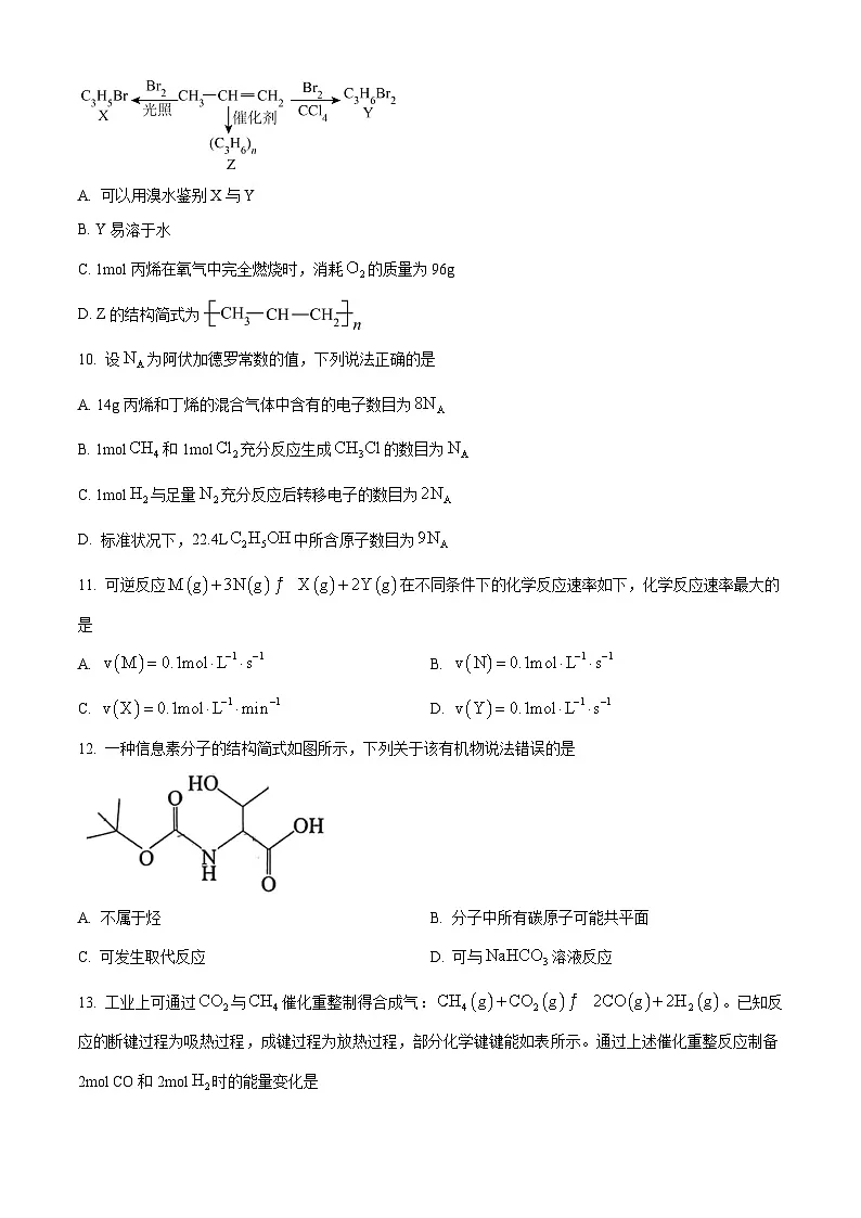 河南省青桐鸣联考2023-2024学年高一下学期5月月考化学试题 Word版无答案第3页