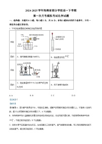 海南省部分學(xué)校2024-2025學(xué)年高一下學(xué)期第一次月考模擬考試 化學(xué)試題(1)（含解析）