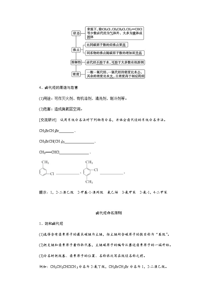 人教版高中化學(xué)選擇性必修3第三章烴的衍生物第一節(jié)鹵代烴學(xué)案第2頁