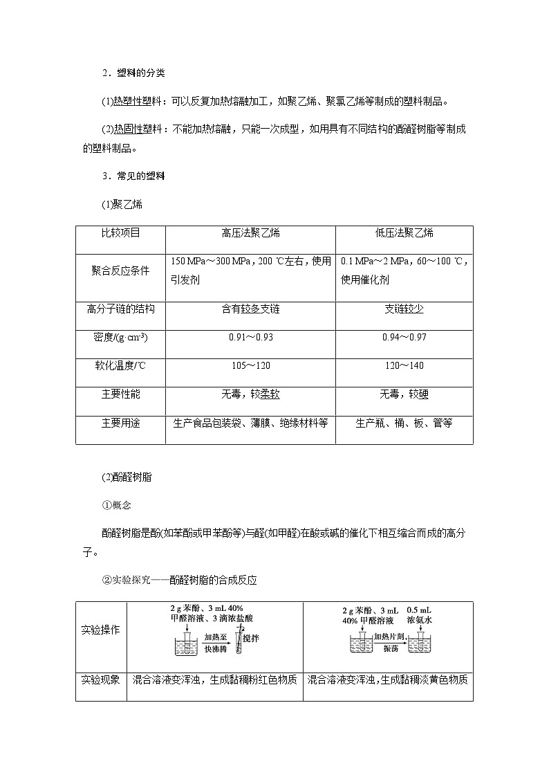 人教版高中化學(xué)選擇性必修3第五章合成高分子第二節(jié)第1課時(shí)通用高分子材料學(xué)案第3頁(yè)