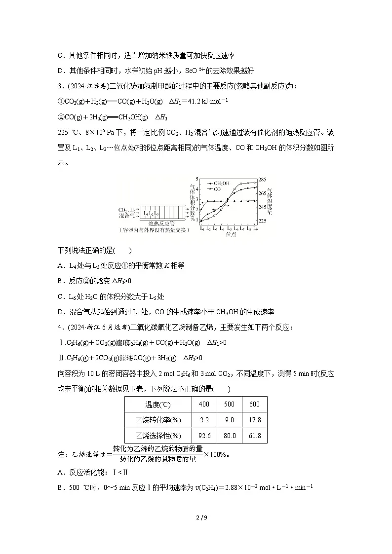 2025年高中化学二轮专题题型复习—题型14 化学反应速率与化学平衡试卷第2页