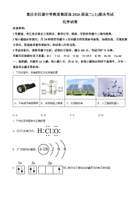 重庆市巴蜀中学校2024-2025学年高二上学期1月期末考试 化学试题（原卷版+解析版）