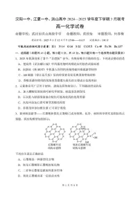 湖北汉阳一中、江夏一中、洪山高级中学2024-2025学年高一下学期3月联考化学试卷+答案