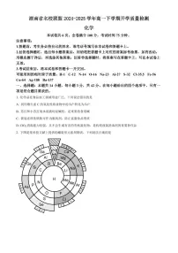 化学-湖南省名校联盟2024-2025学年高一下学期开学检测试题