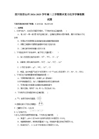 四川省涼山州2024-2025學(xué)年高二上冊(cè)期末復(fù)習(xí)化學(xué)學(xué)情檢測(cè)試題3（附答案）