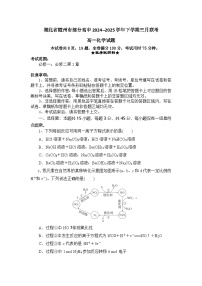 湖北省随州市部分高中2024-2025学年高一下学期3月联考化学试题（Word版附解析）