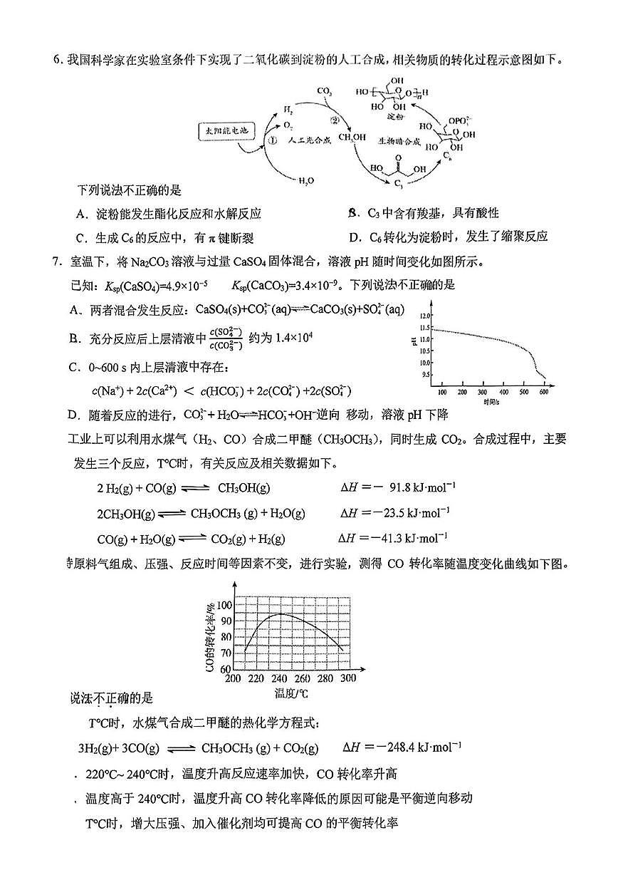 北京人大附中朝阳学校2024-2025学年高三下学期第12次统练化学试卷(PDF版,含答案)第2页