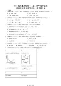 2024北京重點(diǎn)校高一（上）期中真題化學(xué)匯編：物質(zhì)及其變化章節(jié)綜合（單選題）3