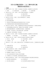 2024北京重點校高一（上）期中真題化學匯編：物質(zhì)的分類及轉(zhuǎn)化1