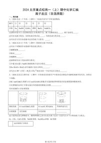 2024北京重点校高一（上）期中真题化学汇编：离子反应（非选择题）
