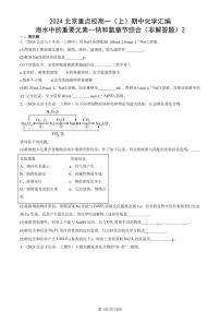 2024北京重点校高一（上）期中真题化学汇编：海水中的重要元素—钠和氯章节综合（非解答题）2