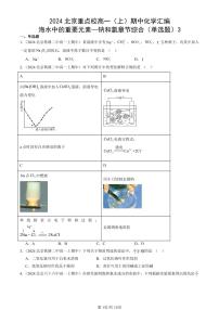 2024北京重点校高一（上）期中真题化学汇编：海水中的重要元素—钠和氯章节综合（单选题）3