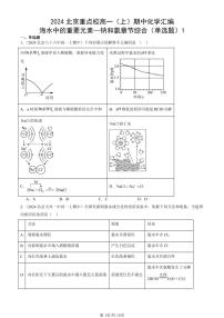 2024北京重点校高一（上）期中真题化学汇编：海水中的重要元素—钠和氯章节综合（单选题）1