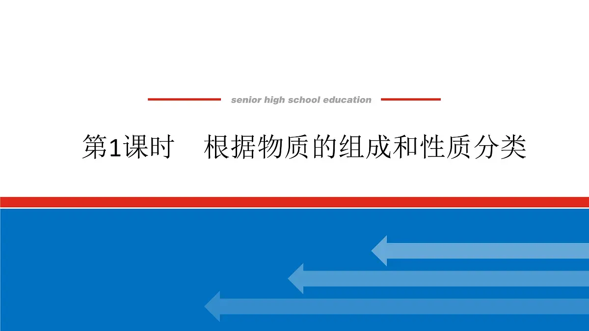 第一章 第一节 第一课时 根据物质的组成和性质分类-2025年高中化学必修第一册同步课件第1页