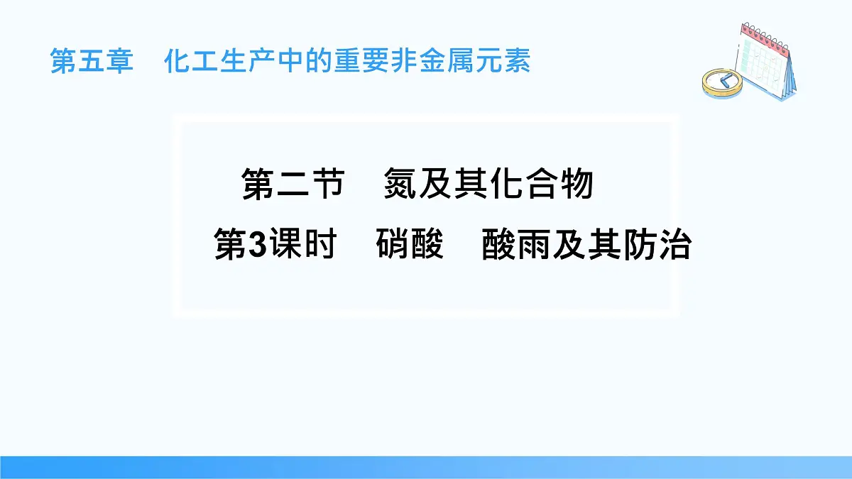 5.2.3 硝酸 酸雨及防治 2024-2025学年高一下学期化学人教版(2019)必修第二册课件第1页