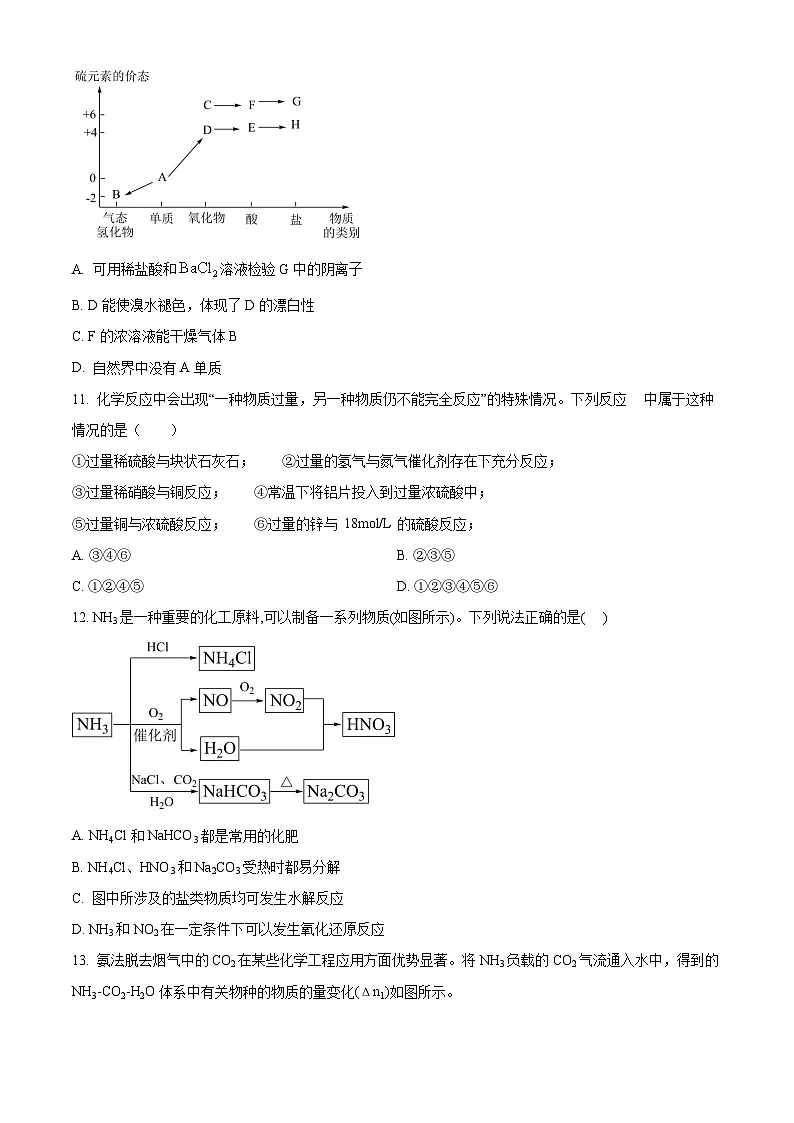 河北省沧州五校2024-2025学年高一下学期3月联考化学试题(原卷版)第3页