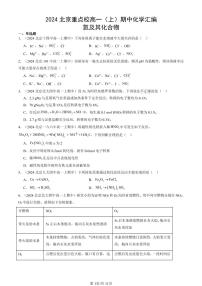 2024北京重点校高一(上)期中真题化学汇编:氮及其化合物