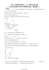 2024北京重点校高二（上）期中真题化学汇编：化学反应速率与化学平衡章节综合（解答题）2