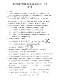 重庆市巴蜀中学校2024-2025学年高二下学期3月月考化学试题（含答案）