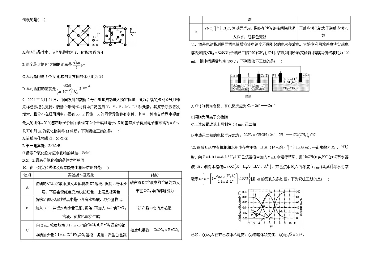2025届高考化学考向核心卷 贵州专版1(word版)第2页