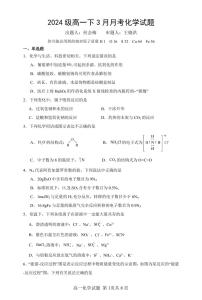 重庆市万州二中2024-2025学年高一下学期3月月考化学试题（PDF版附答案）