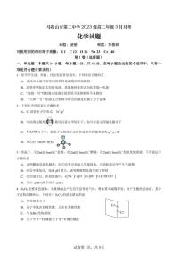 安徽省马鞍山市第二中学2024-2025学年高二下学期3月月考化学试卷（PDF版附解析）