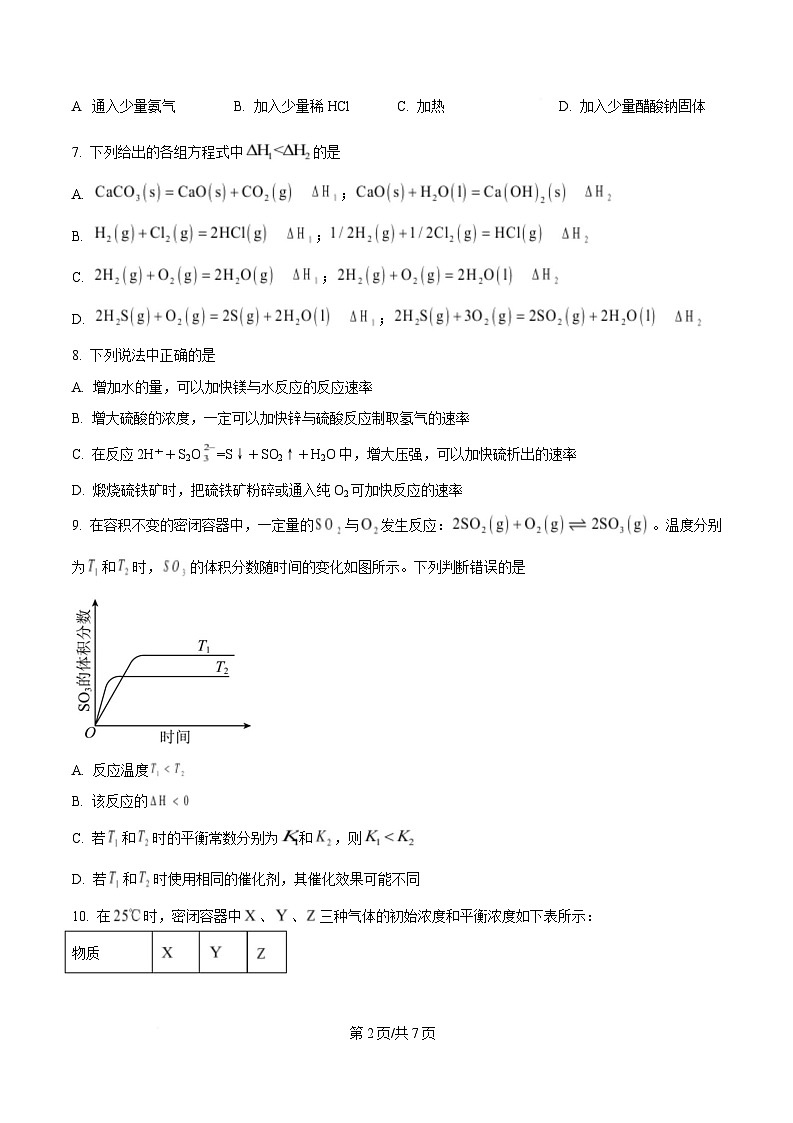 黑龙江省牡丹江市协同发展共同体第三子共同体2024-2025学年高二上学期期末化学试卷(原卷版)第2页