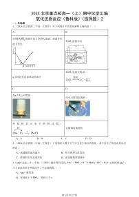2024北京重點(diǎn)校高一（上）期中真題化學(xué)匯編：氧化還原反應(yīng)（魯科版）（選擇題）2