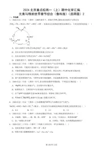 2024北京重点校高一(上)期中真题化学汇编:元素与物质世界章节综合(鲁科版)(选择题)2