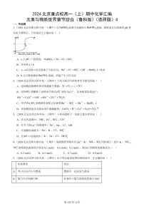 2024北京重点校高一(上)期中真题化学汇编:元素与物质世界章节综合(鲁科版)(选择题)4