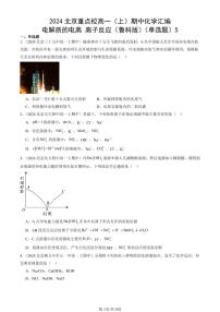 2024北京重点校高一（上）期中真题化学汇编：电解质的电离 离子反应（鲁科版）（单选题）5