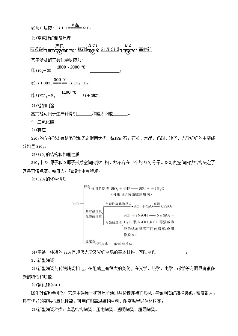 专题03 无机非金属材料(知识串讲+专题检测)(原卷版)第2页