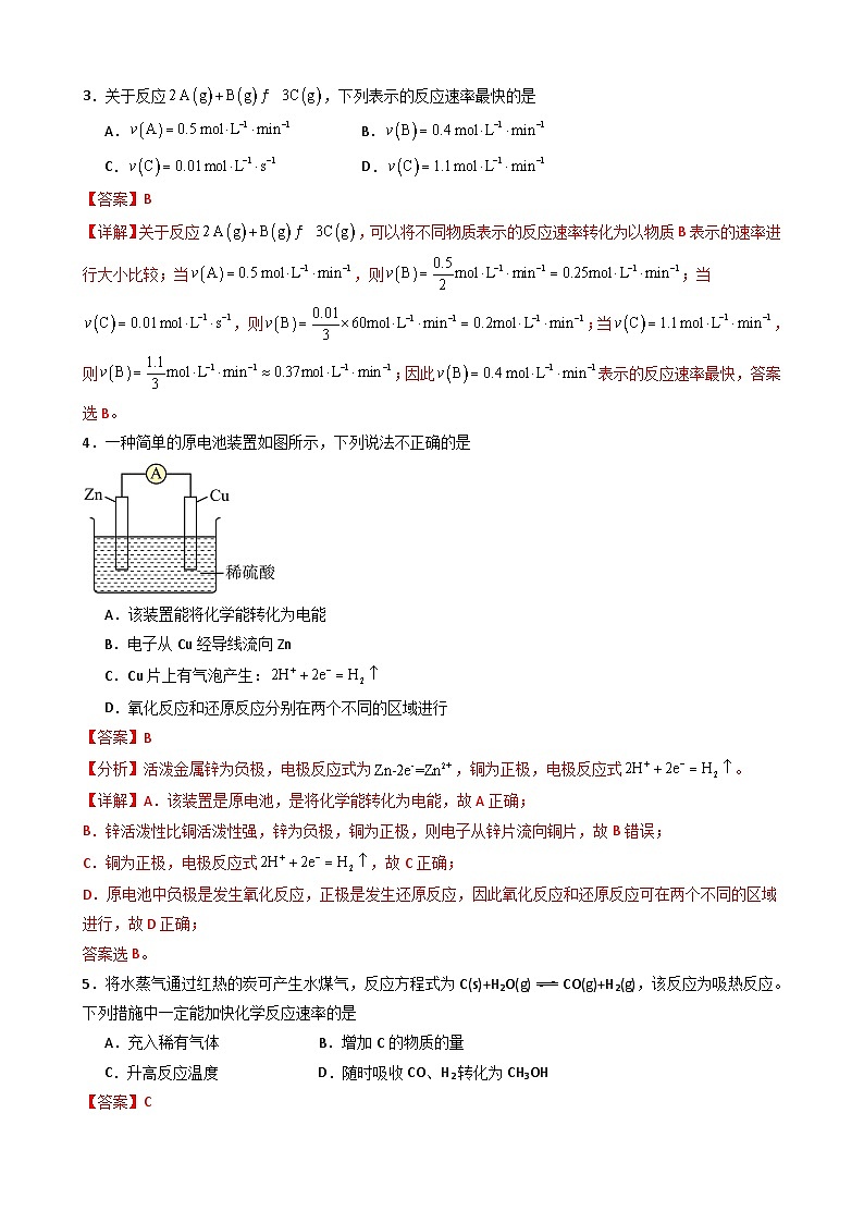 第六章 化学反应的速率与平衡(单元检测卷)(解析版)第2页